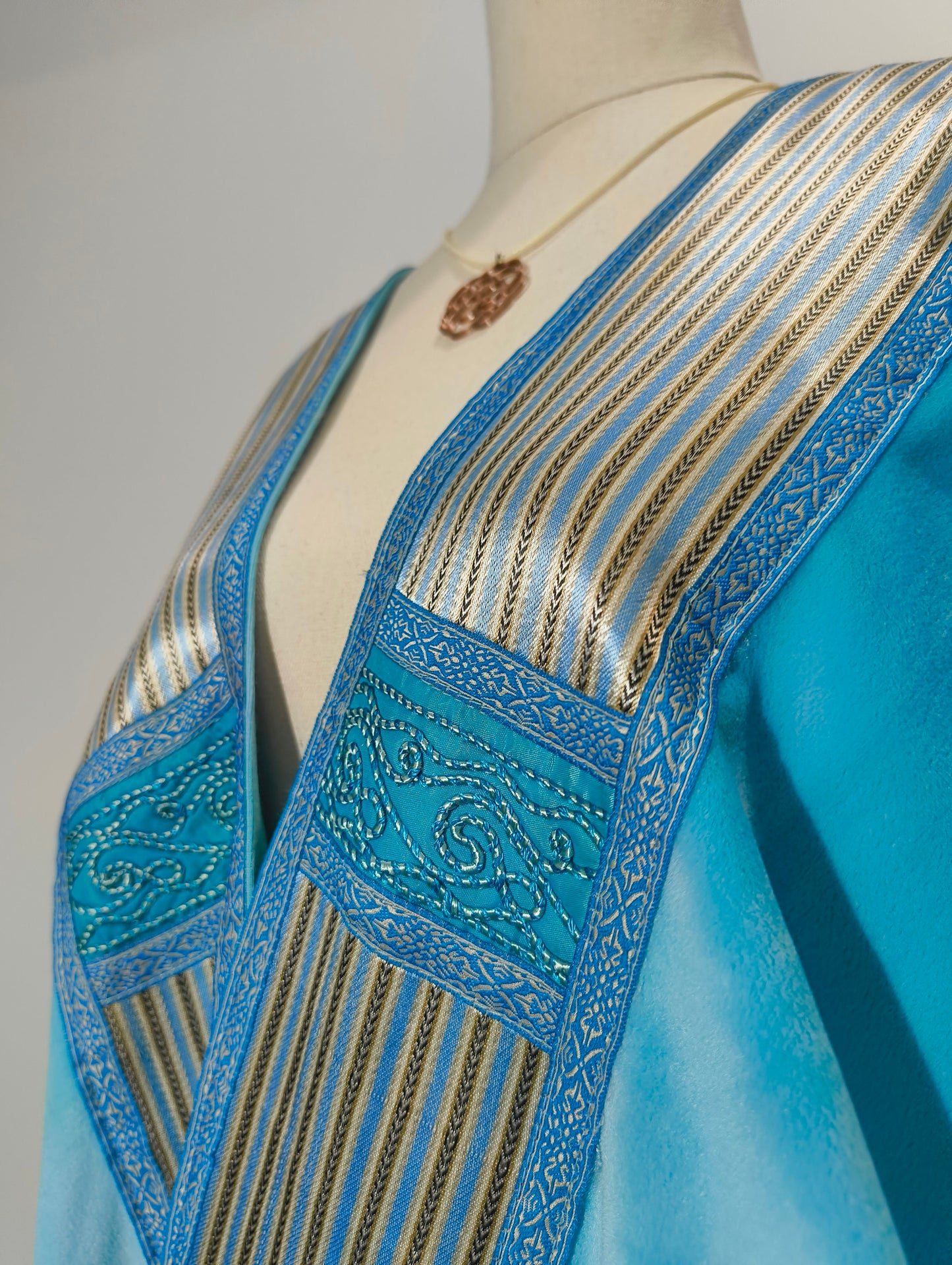 Abaya Coat Blue Velvet