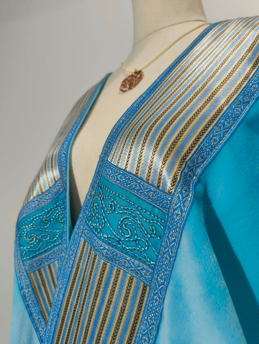 Abaya Coat Blue Velvet