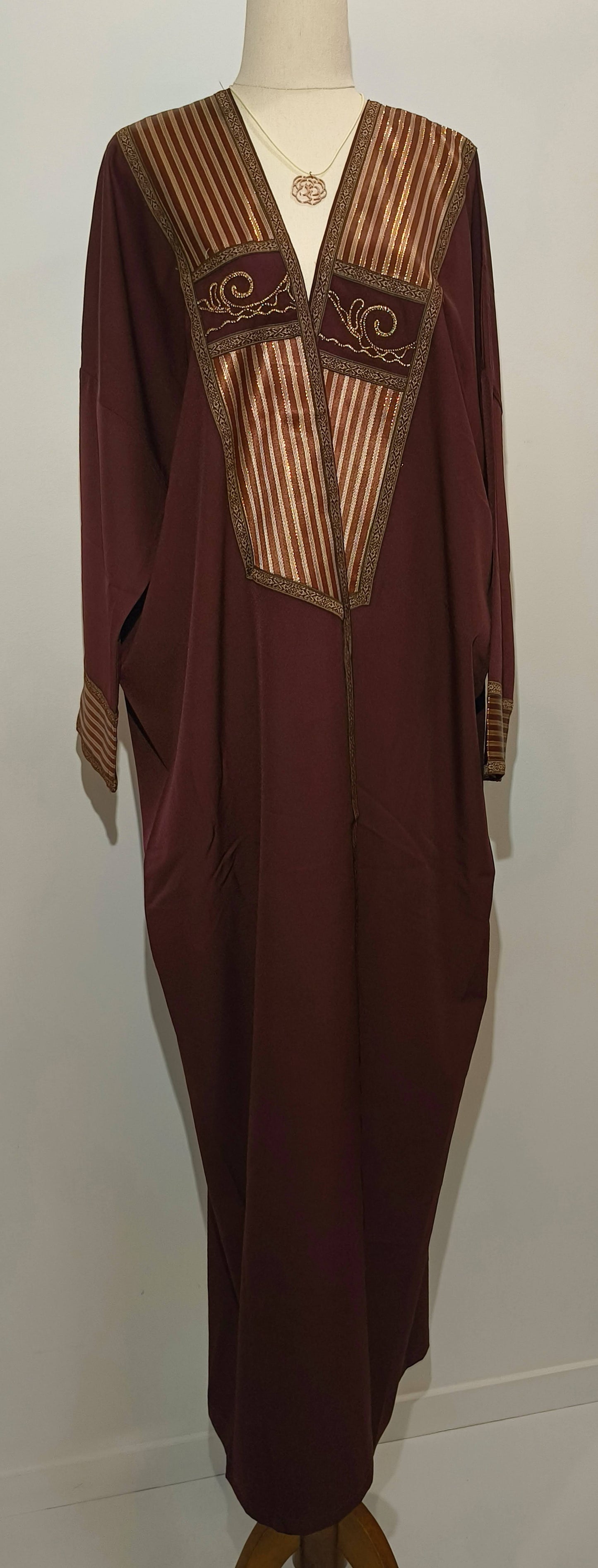 Abaya Long Sleeve Burgundy