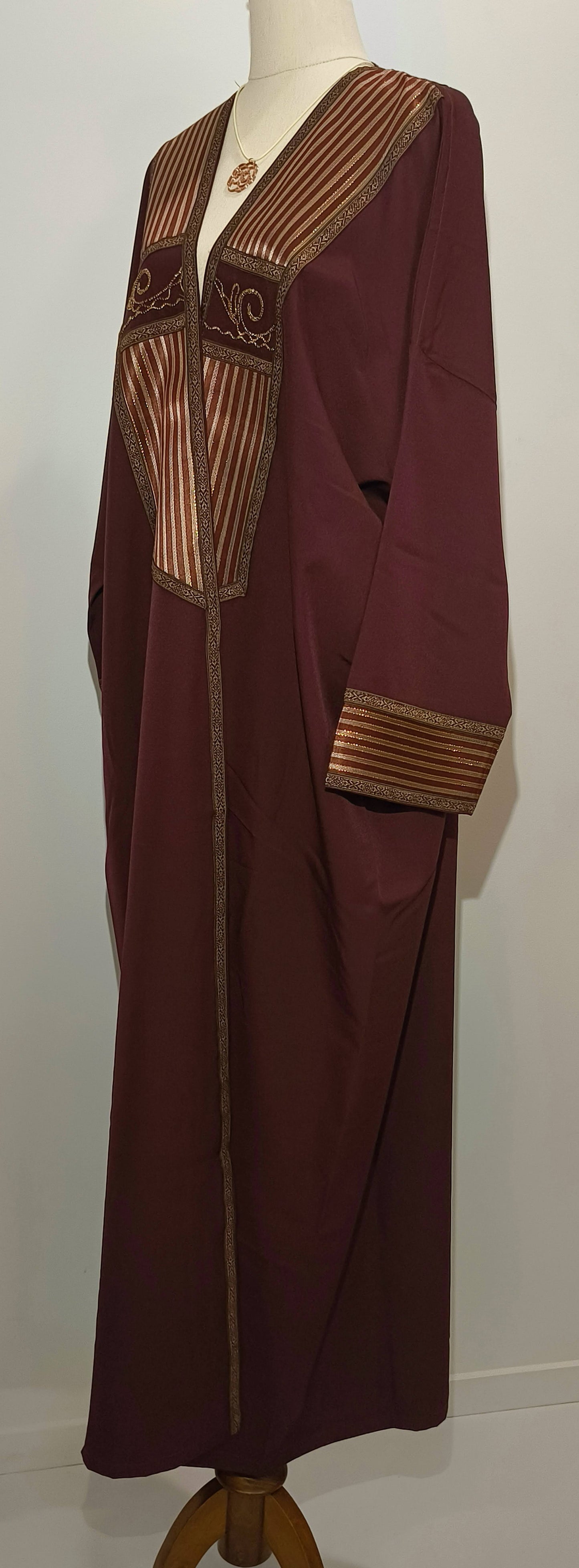 Abaya Long Sleeve Burgundy